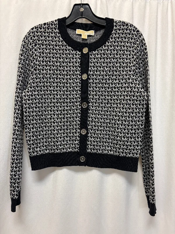 Sweater Cardigan By Michael By Michael Kors In Silver, Size: M