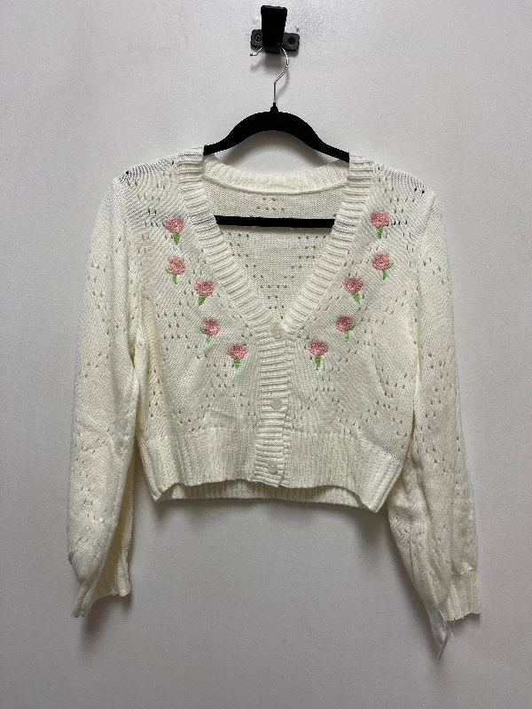 Sweater Cardigan By Shein In Cream, Size: M