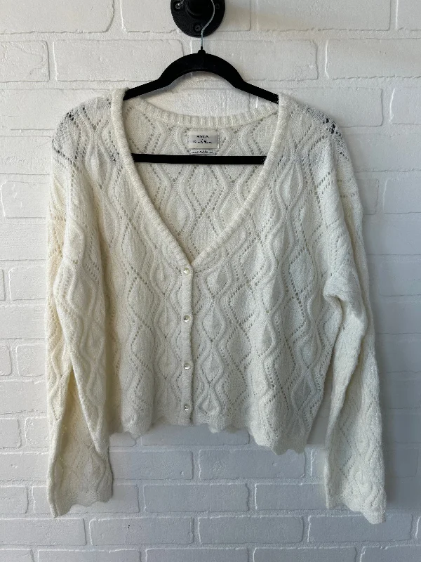 Sweater Cardigan By rvca In Cream, Size: M