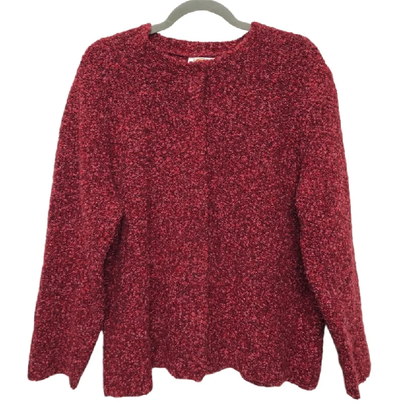 Sweater Cardigan By Talbots In Red, Size: 1x