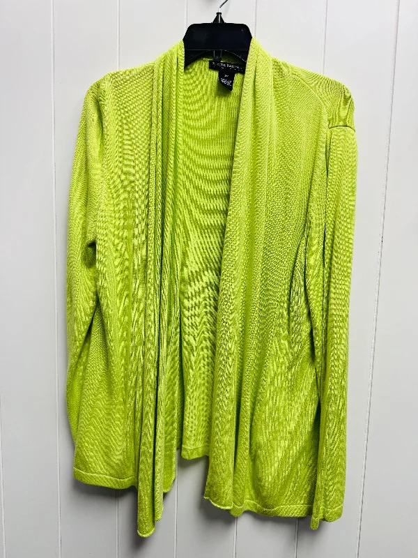 Sweater Cardigan By babette ballinger  In Green, Size: 2x