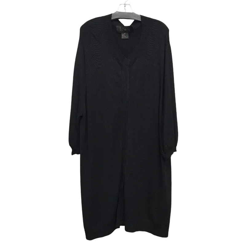 Sweater Cardigan By Iman Hsn In Black, Size:2X