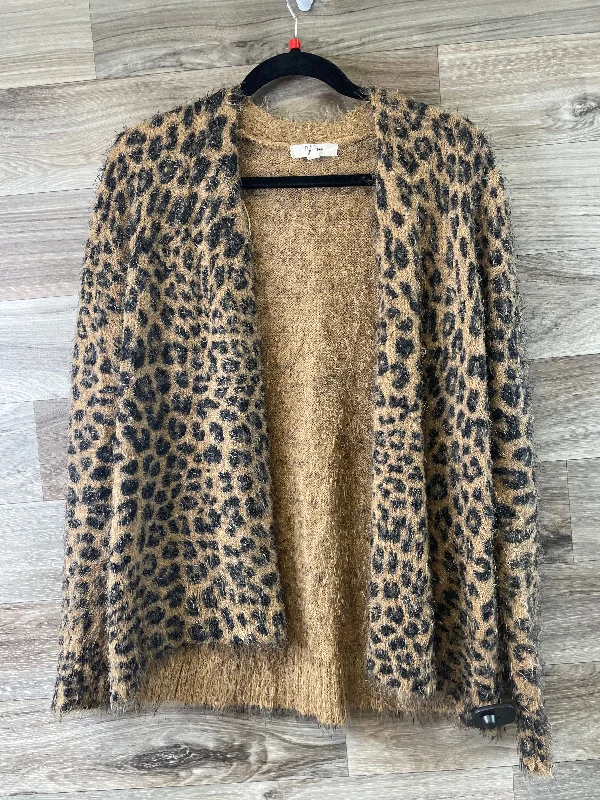 Sweater Cardigan By Clothes Mentor In Animal Print, Size: S