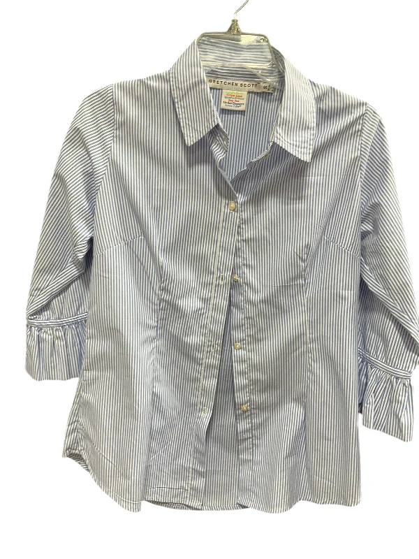 Top 3/4 Sleeve By Gretchen Scott In Striped Pattern, Size: S