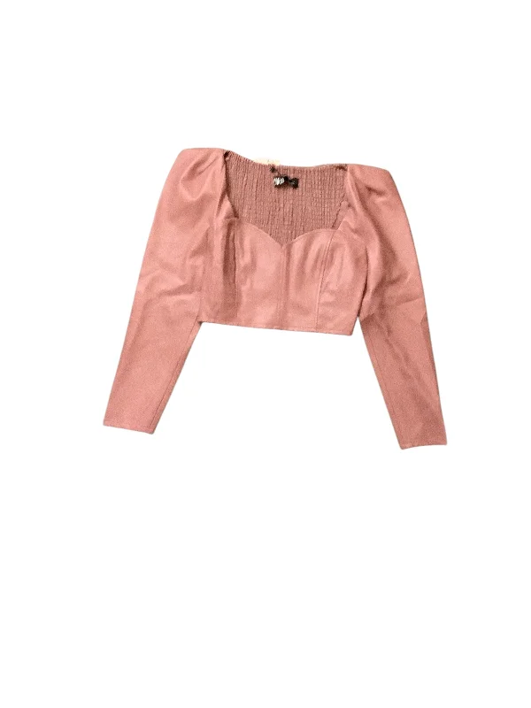 Top Long Sleeve Basic By Zara In Mauve, Size: M