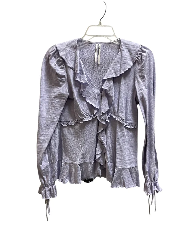 Top Long Sleeve By Anthropologie In Purple, Size: Xs