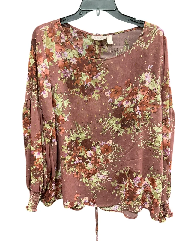 Top Long Sleeve By Clothes Mentor In Purple, Size: L