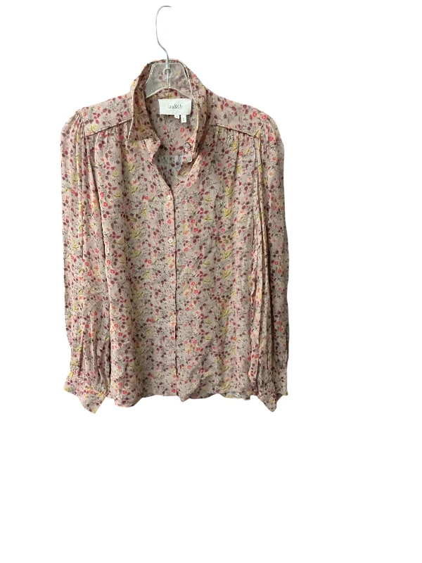 Top Long Sleeve By Cmc In Floral Print, Size: M