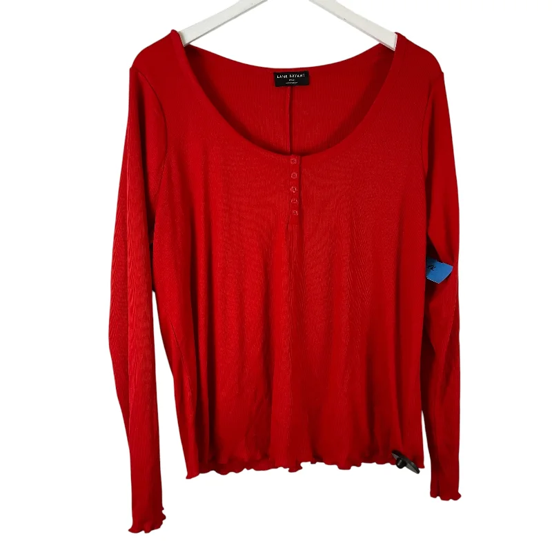 Top Long Sleeve By Lane Bryant In Red, Size: 2x