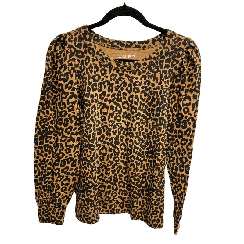 Top Long Sleeve By Loft In Leopard Print, Size: S