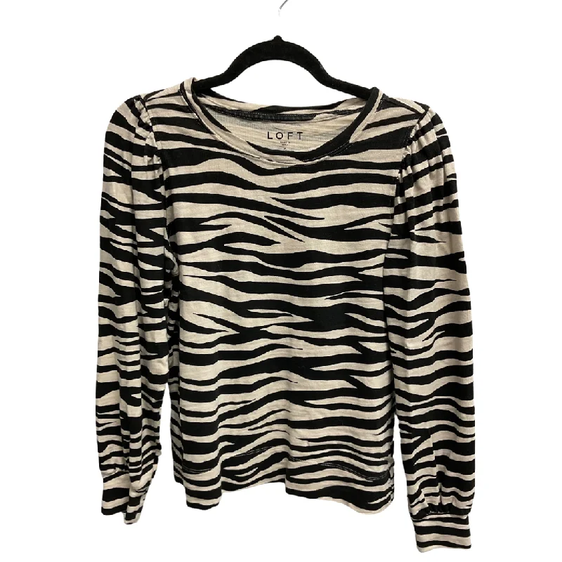 Top Long Sleeve By Loft In Zebra Print, Size: S