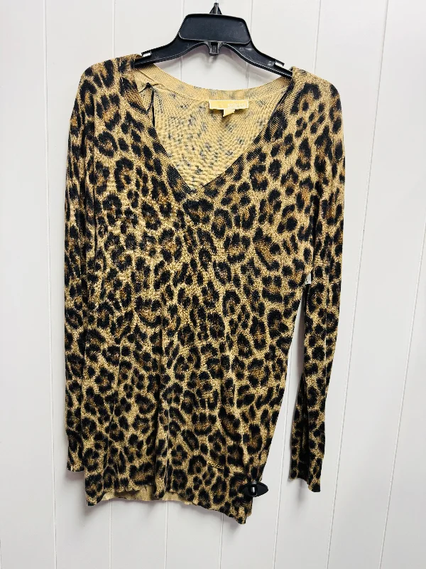 Top Long Sleeve By Michael By Michael Kors In Black & Brown, Size: M