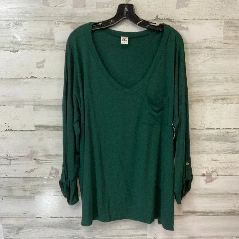 Top Long Sleeve By Sew In Love In Green, Size: 2x