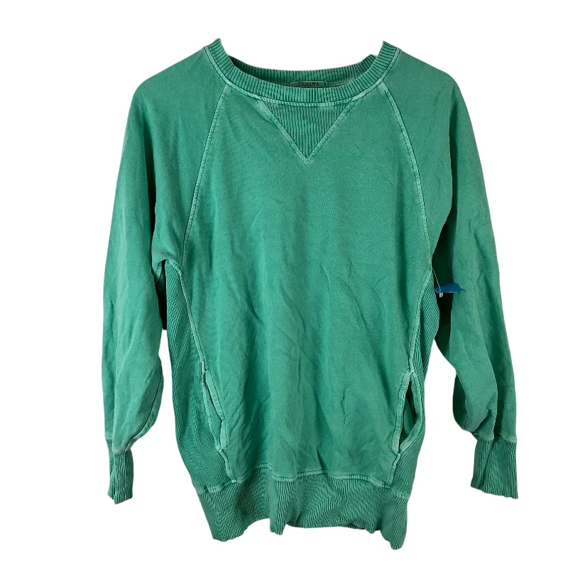 Top Long Sleeve By Zenana Outfitters In Green, Size: S