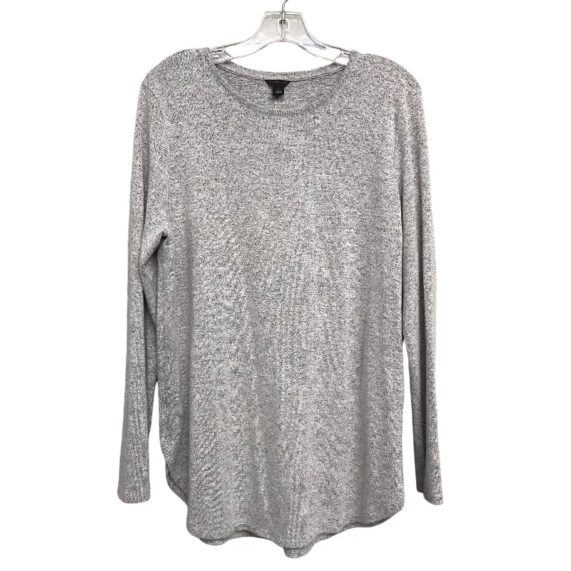 Top Ls By Ann Taylor In Grey, Size:L