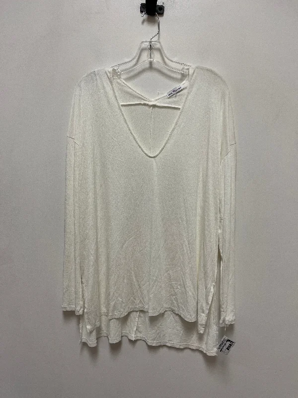 Tunic Long Sleeve By Clothes Mentor In Cream, Size: L