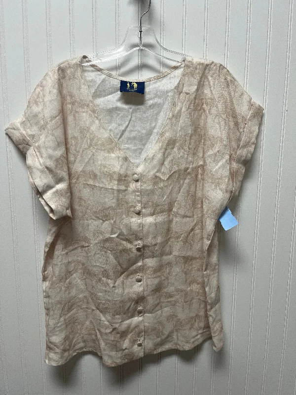 Top Short Sleeve By Ronner In Beige, Size: Xl