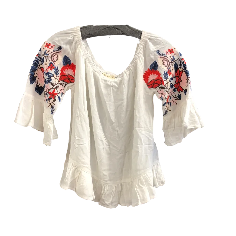 Top Short Sleeve By Cmc In White, Size: M