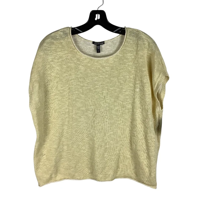 Top Short Sleeve By Eileen Fisher In Yellow, Size: M