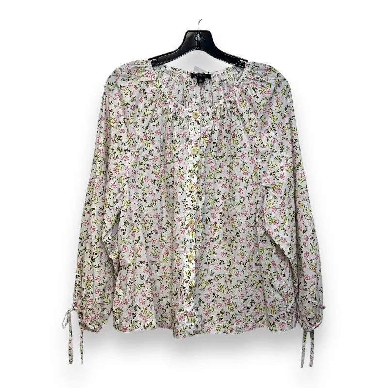 Top Short Sleeve By J Crew In Flowered, Size: Xxl