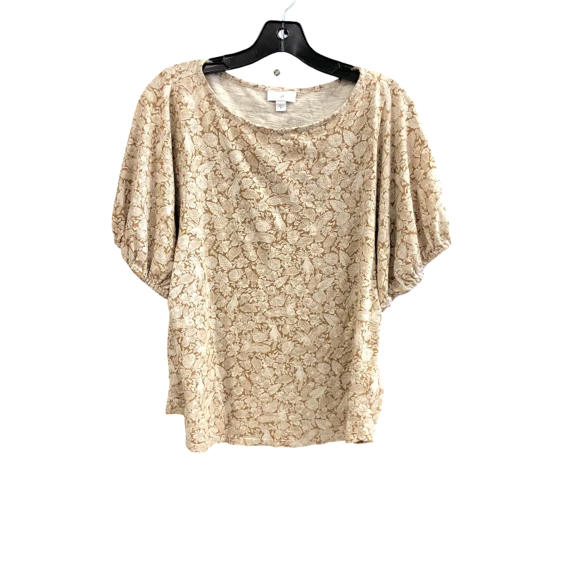 Top Short Sleeve By J. Jill In Beige, Size: M