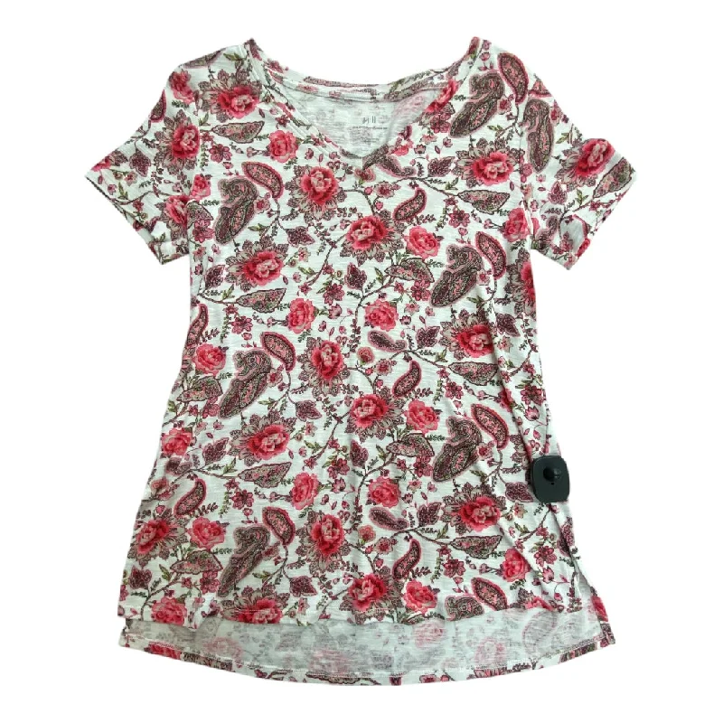 Top Short Sleeve By J. Jill In Floral Print, Size: Xs