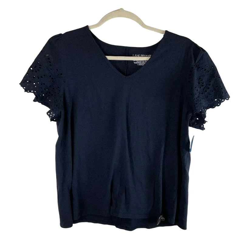 Top Short Sleeve By Lane Bryant In Blue, Size: 1x