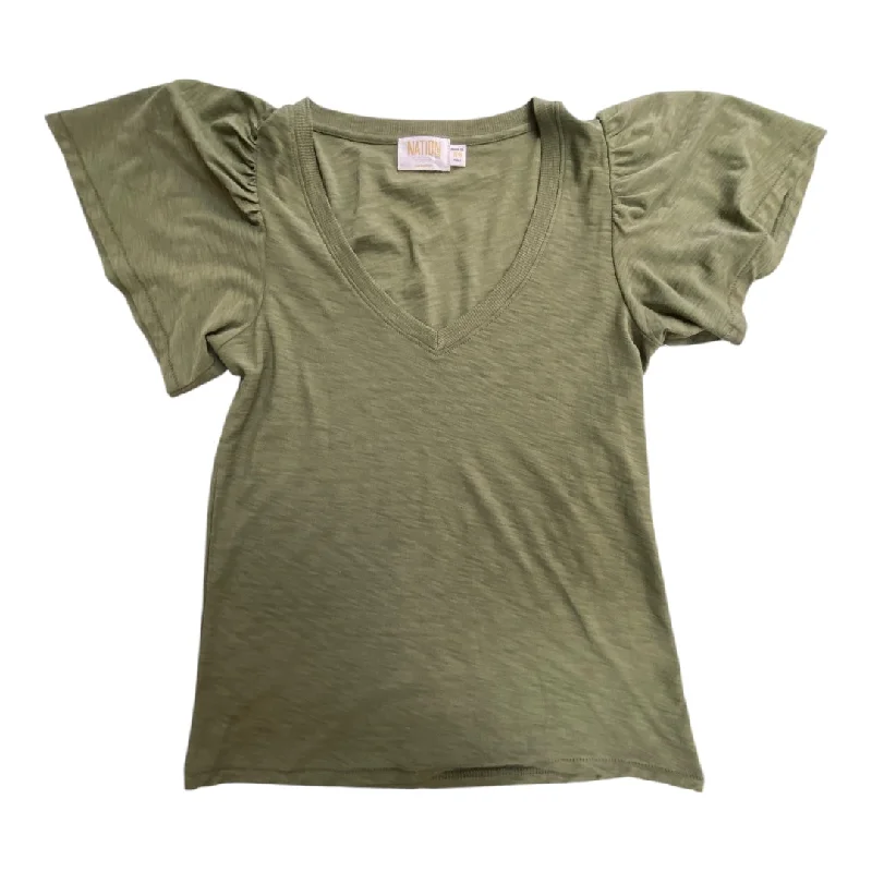 Top Short Sleeve By Nation In Green, Size: Xs