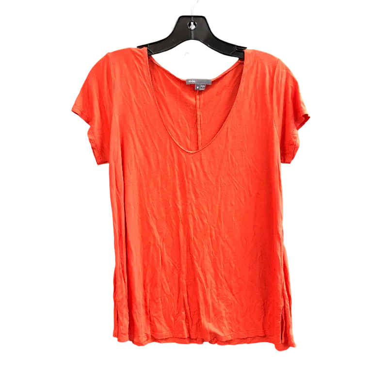 Top Short Sleeve By Vince In Orange, Size: M