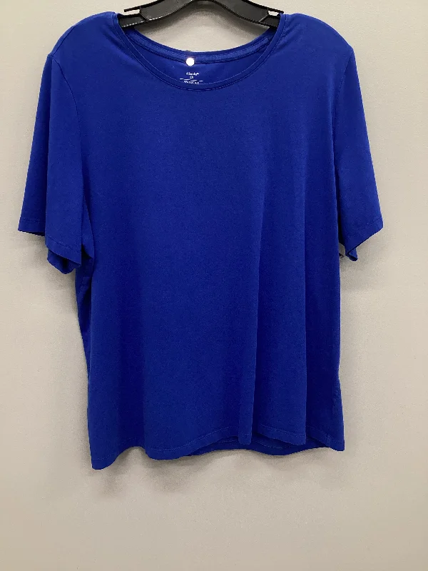 Top Short Sleeve Basic By Cj Banks In Blue, Size: 1x