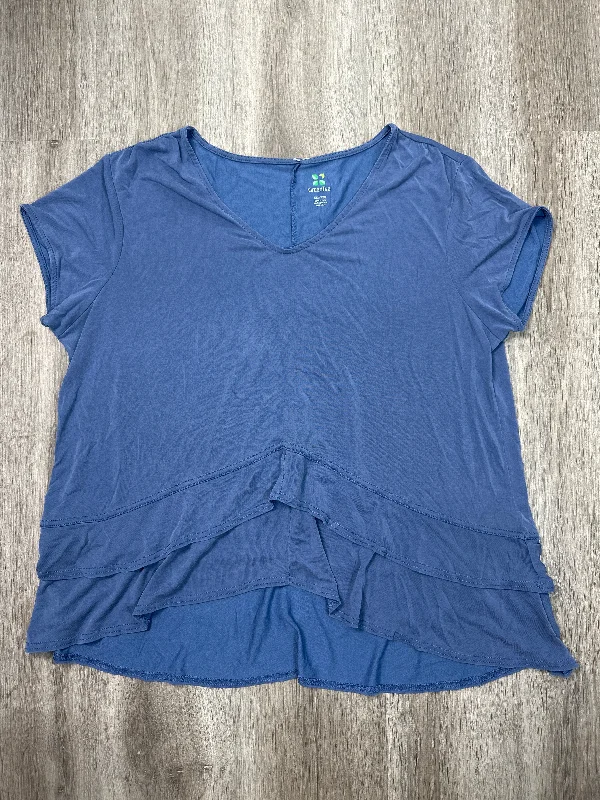 Top Short Sleeve Basic By Green Tea In Blue, Size: Xxl