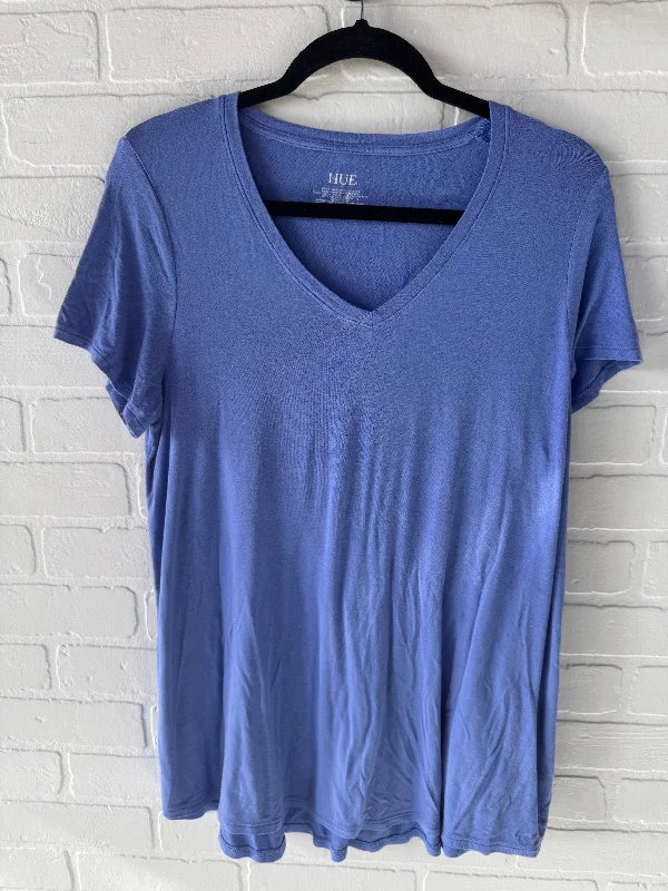 Top Short Sleeve Basic By Hue In Blue, Size: L