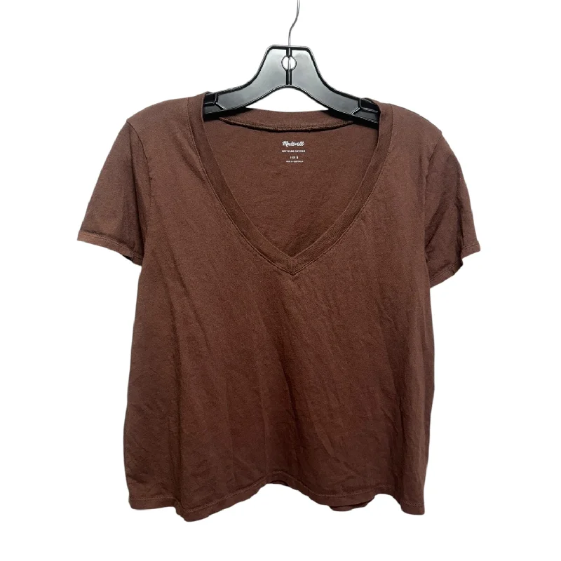 Top Short Sleeve Basic By Madewell In Brown, Size: S