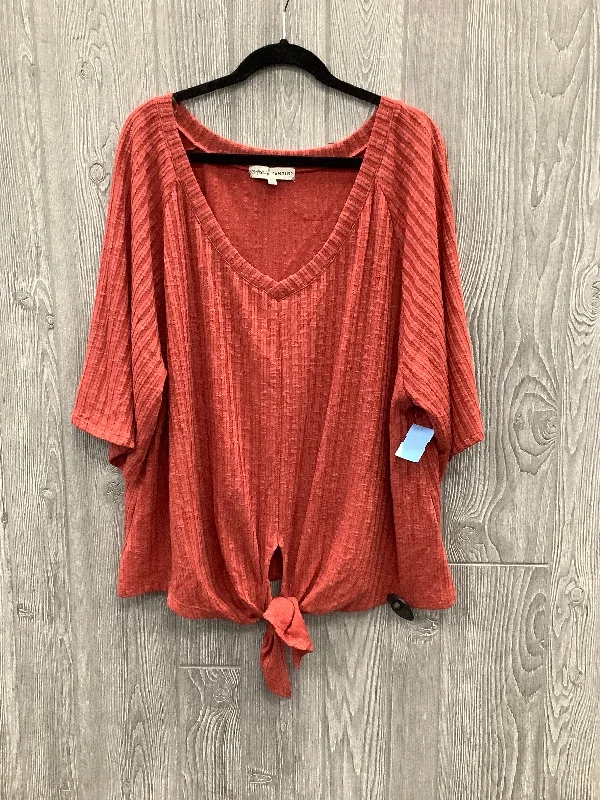 Top Short Sleeve By Absolutely Famous In Orange, Size: 2x