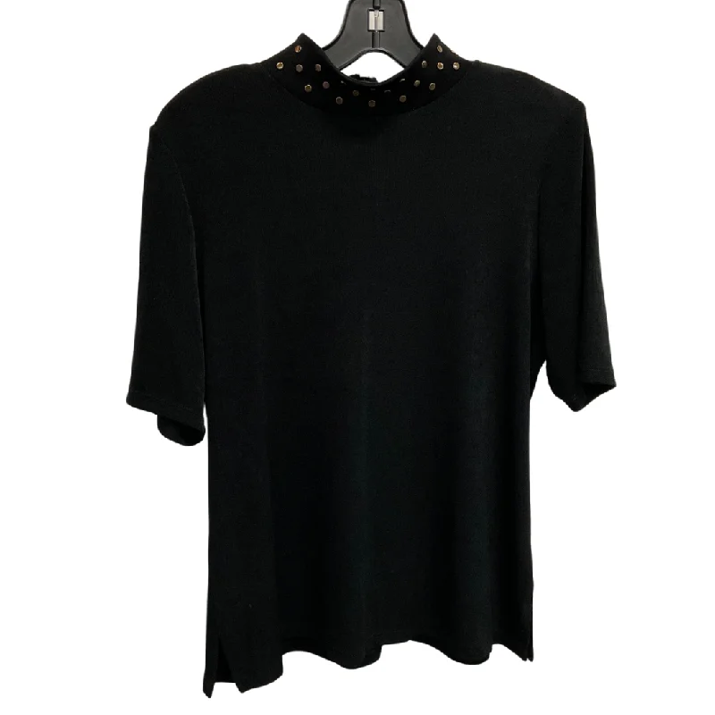 Top Short Sleeve By Chicos In Black, Size: Lp