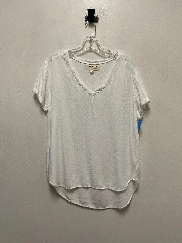 Top Short Sleeve By Cloth & Stone In White, Size: M