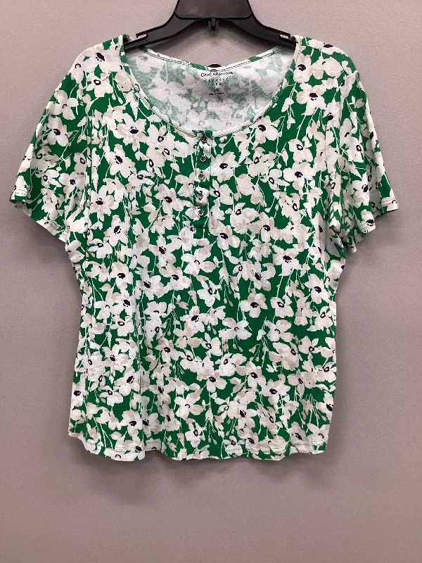 Top Short Sleeve By Croft And Barrow In Green, Size: 1x