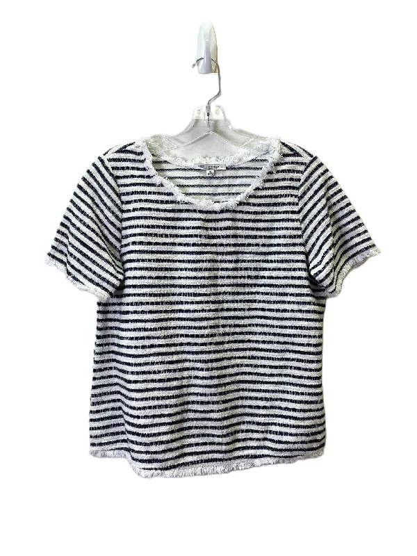 Top Short Sleeve By Green Envelope In Striped Pattern, Size: M