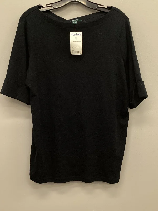 Top Short Sleeve By Lauren By Ralph Lauren In Black, Size: 1x