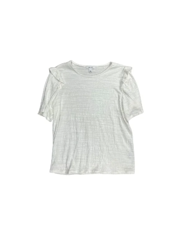 Top Short Sleeve By Nine West In White, Size: L