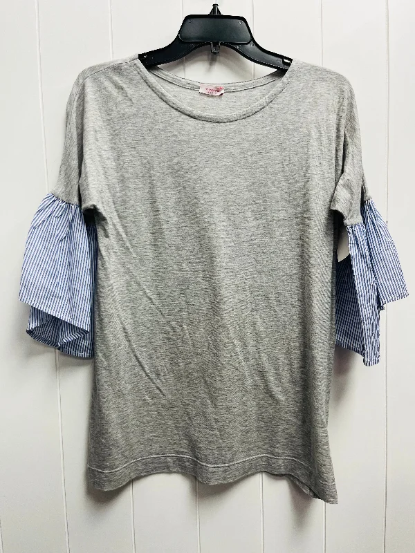 Top Short Sleeve By rossopuro In Grey, Size: S