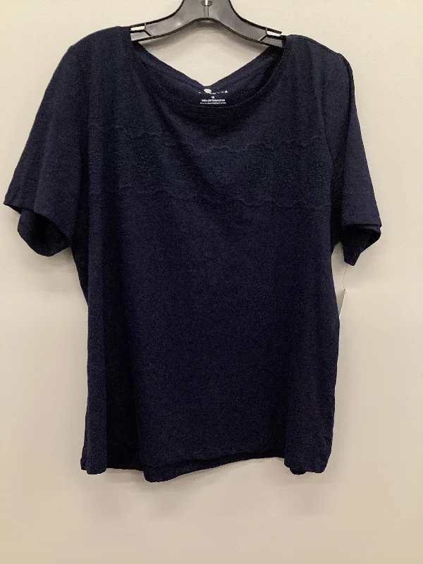 Top Short Sleeve By Talbots In Navy, Size: 1x