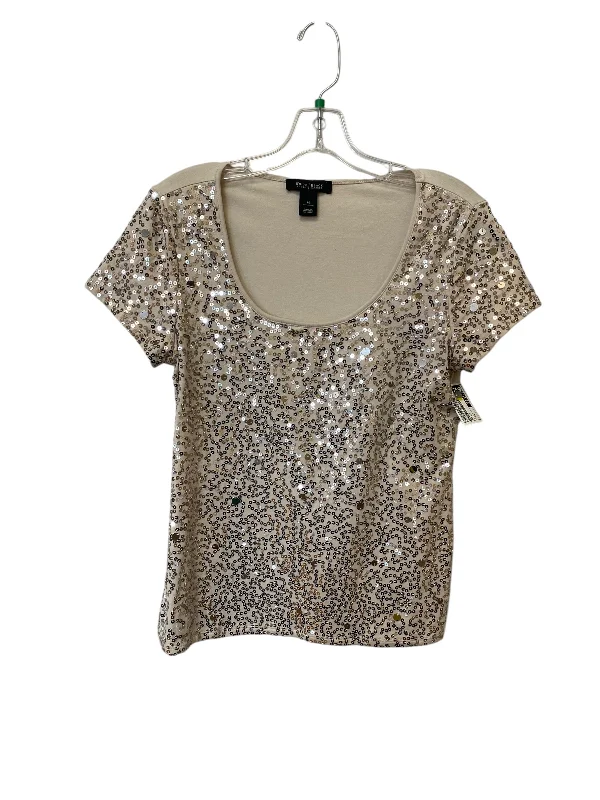 Top Short Sleeve By White House Black Market In Silver, Size: M