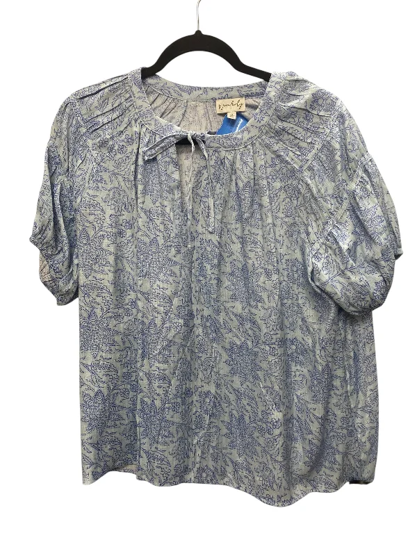 Top Short Sleeve By Wonderly In Blue, Size: M