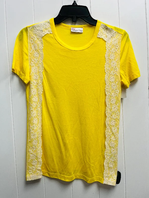 Top Short Sleeve Designer By Valentino-mario In Yellow, Size: S