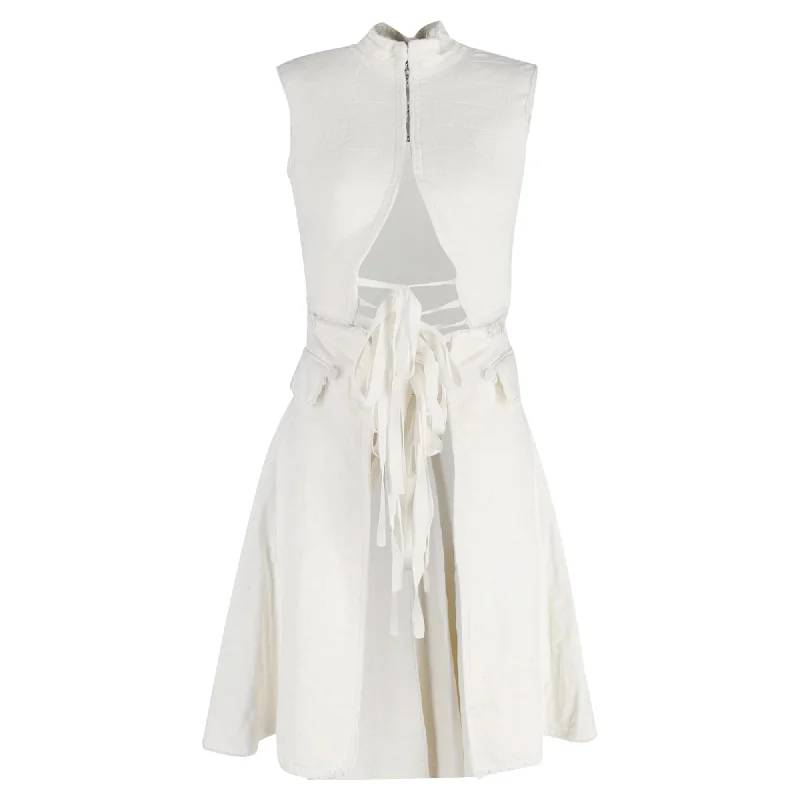 Alexander McQueen Tie-Front Coat in Cream Cotton