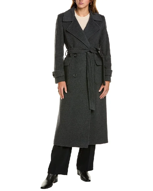 Cinzia Rocca Icons Long Wool & Cashmere-Blend Trench Coat