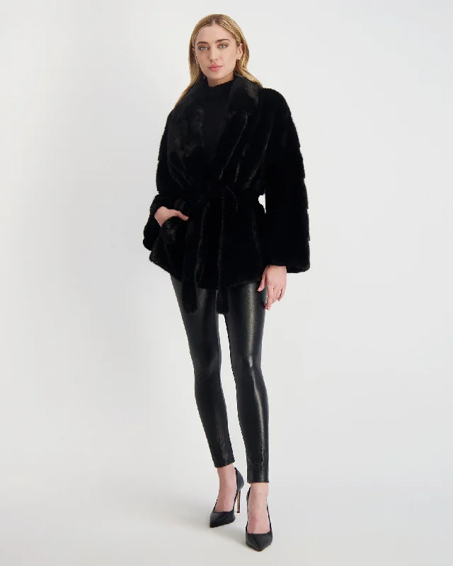 Mink Jacket with Leather Belt