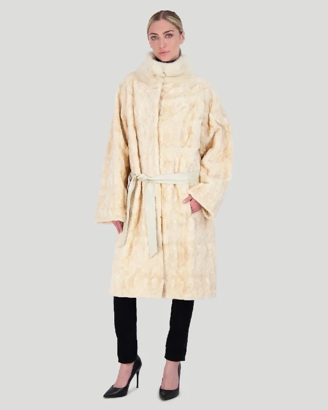 Mink Sections Short Coat