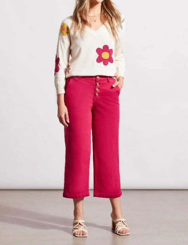 Audrey Button Fly Wide Leg Jean In Daiquiri